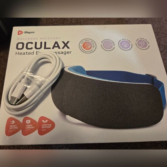 Oculax Heated Eye Massager - Black and Blue - Picture 2 of 2